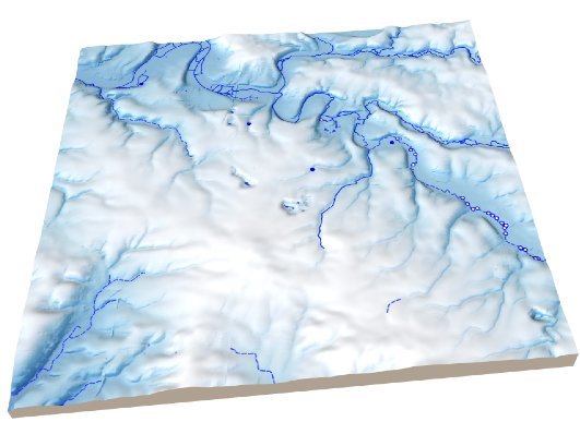 Réseau hydrographique vue 3D